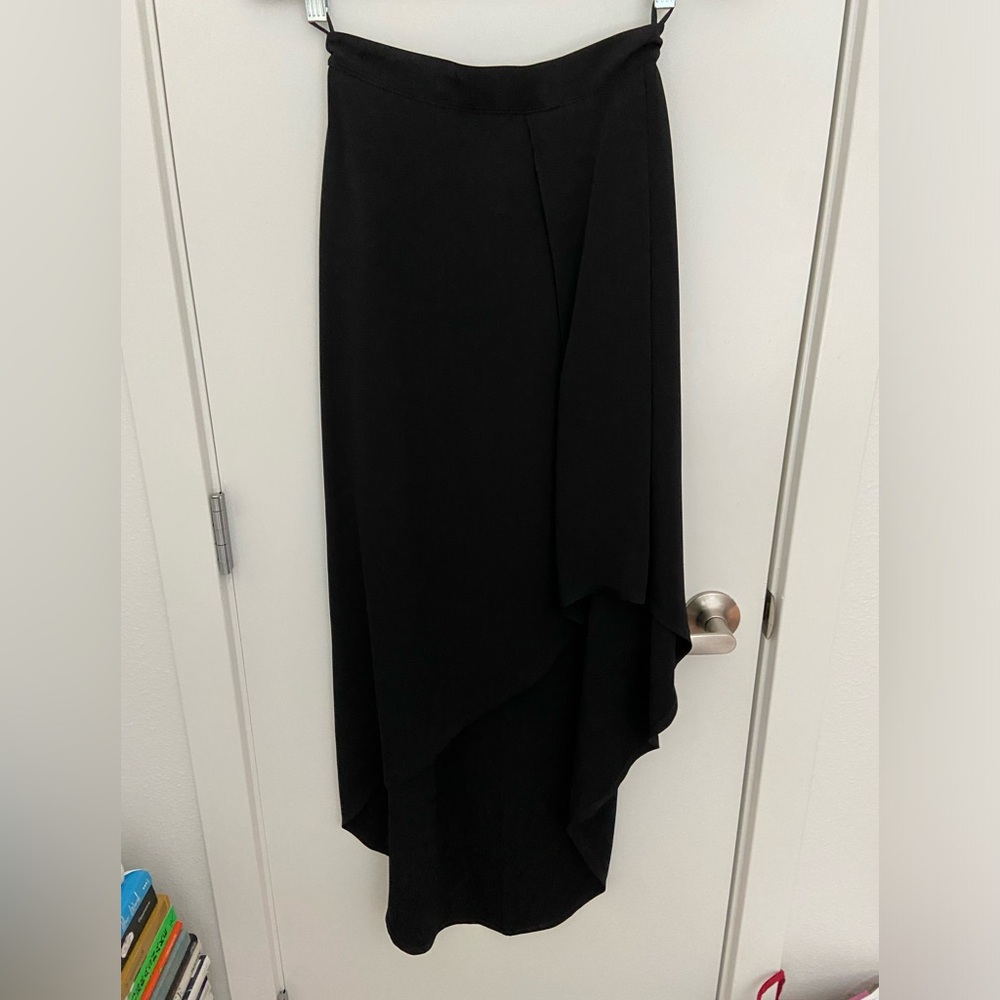 Vintage Claude Montana black midi skirt. Size 38.